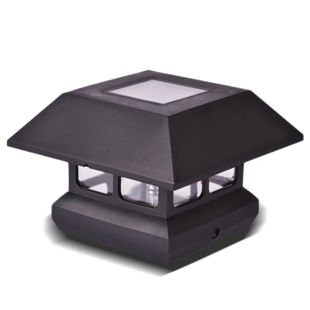 2211-F11 BL Plastic White High Brightness Solar Square Column LED Post Cap Light