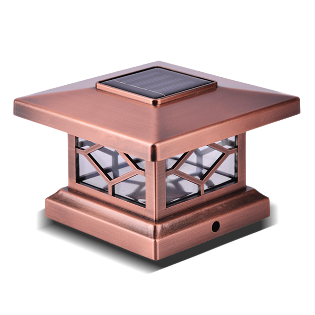 2211-PF4 CO Copper Plated Diamond Pattern Post Cap Light