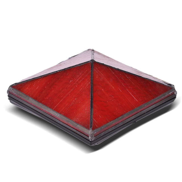 2211-TC9 Red Square Hand Made Tiffany Post Cap
