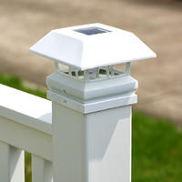 2211-F11 WH White Outdoor Solar Garden Post Cap Light