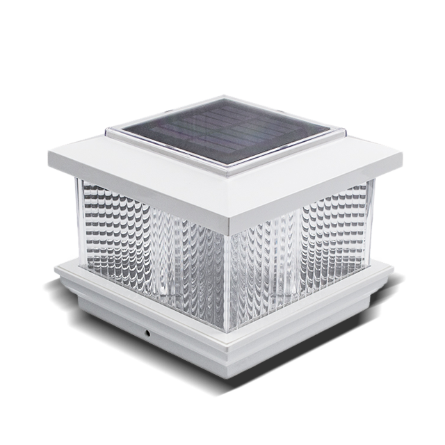 2211-F WH PVC Fence Solar Post Cap Light 150x150x130MM