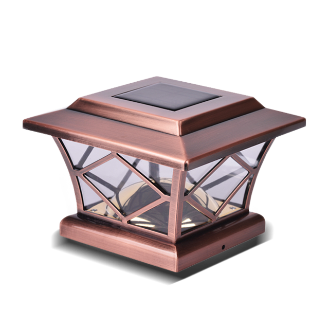 2211-F10 CO Copper Plated High Brightness  Diamond Pattern Post Cap Light